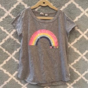 Gap Kids, girls size 12 gray tee, rainbow detail